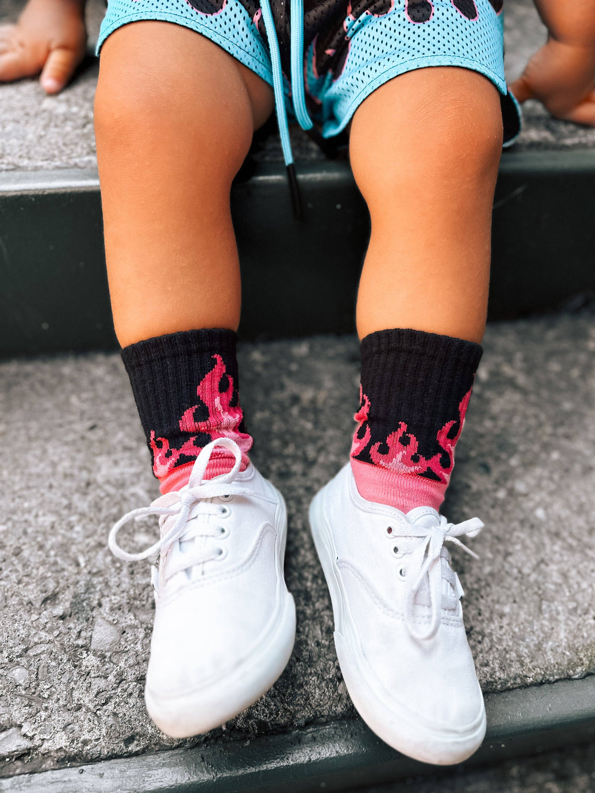 Full Throttle Pink Flame Socks