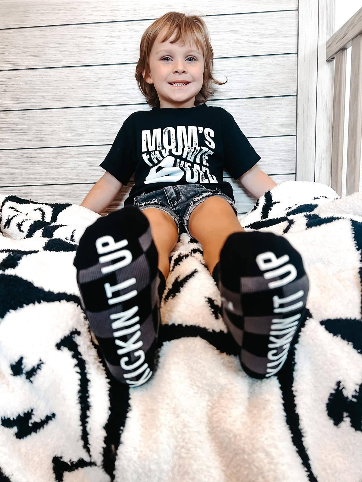 Midnight Checker Crew Socks
