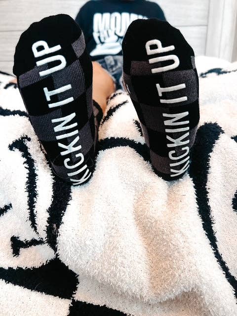 Midnight Checker Crew Socks