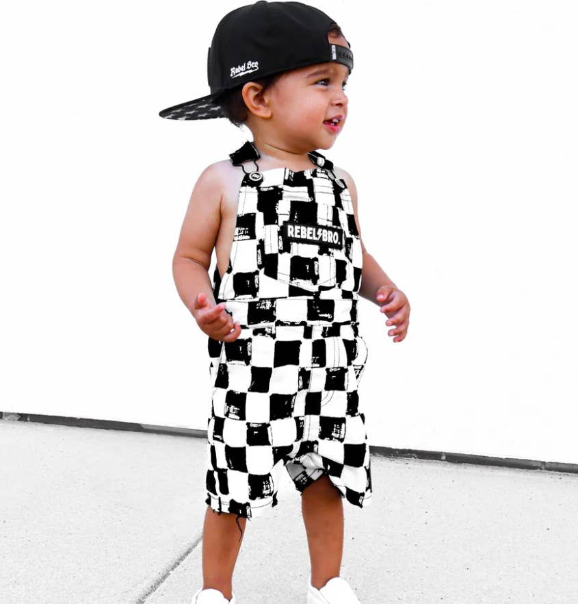 Checkered Flag Cutoff Overalls