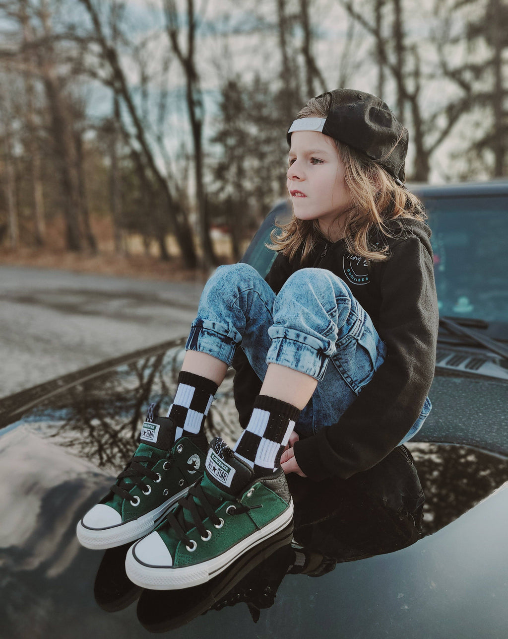Checkered Flag Crew Socks