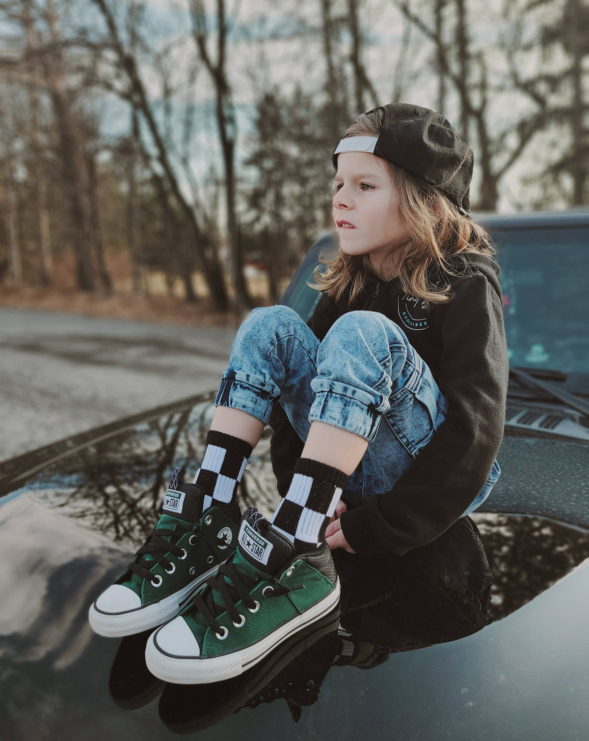 Checkered Flag Crew Socks