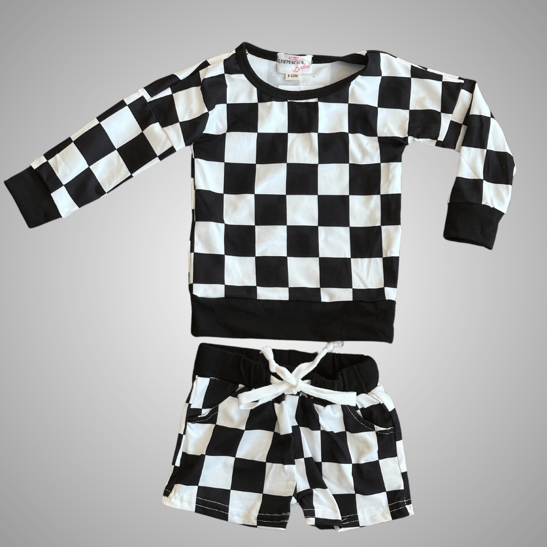 Fast Lane Checkered Shorts Set