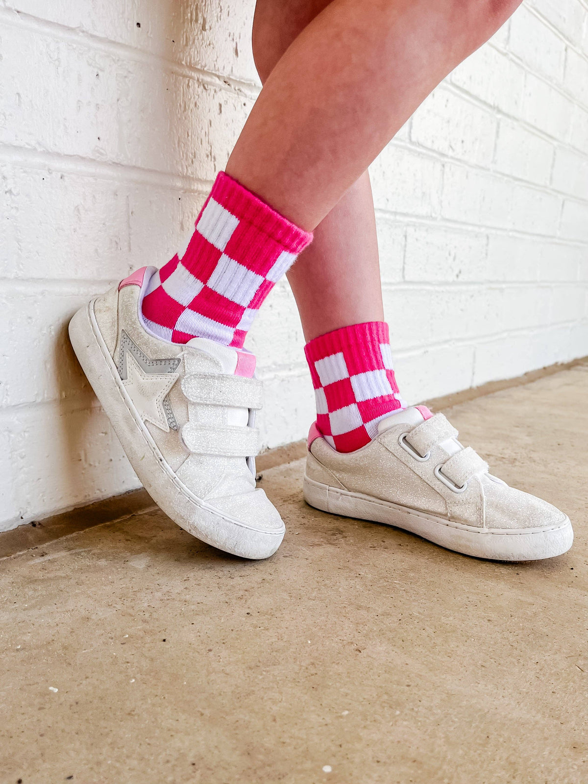 Hot Lap Checkered Crew Socks