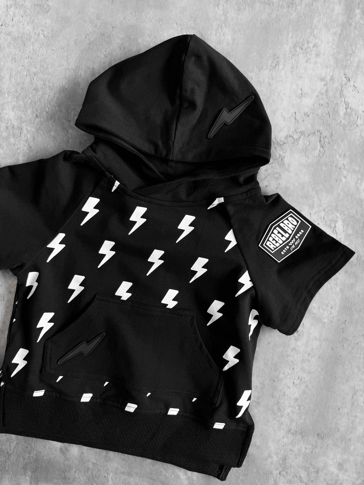 Blackout Bolt Short-Sleeve Hoodie