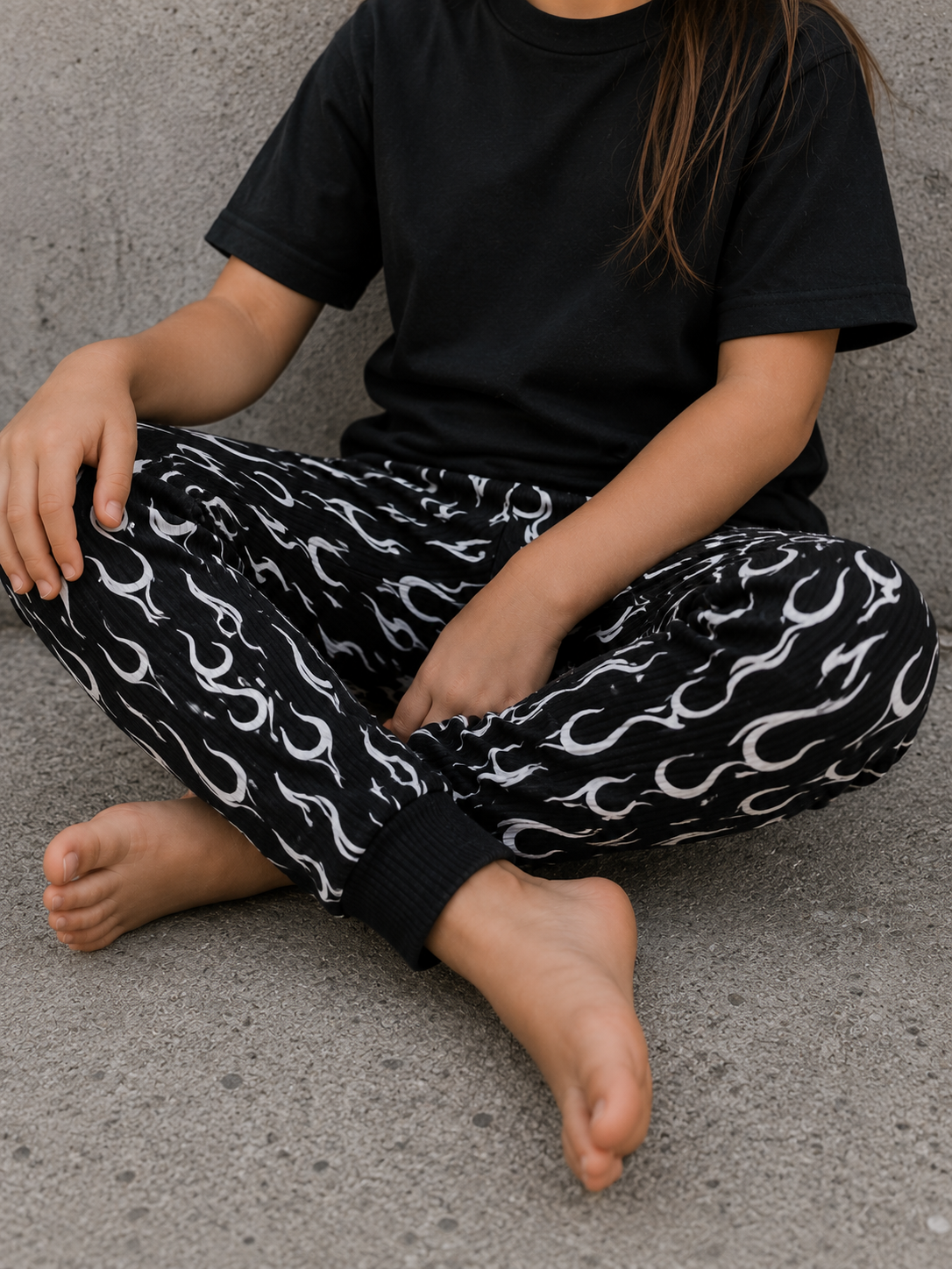 Flame ribbed pants