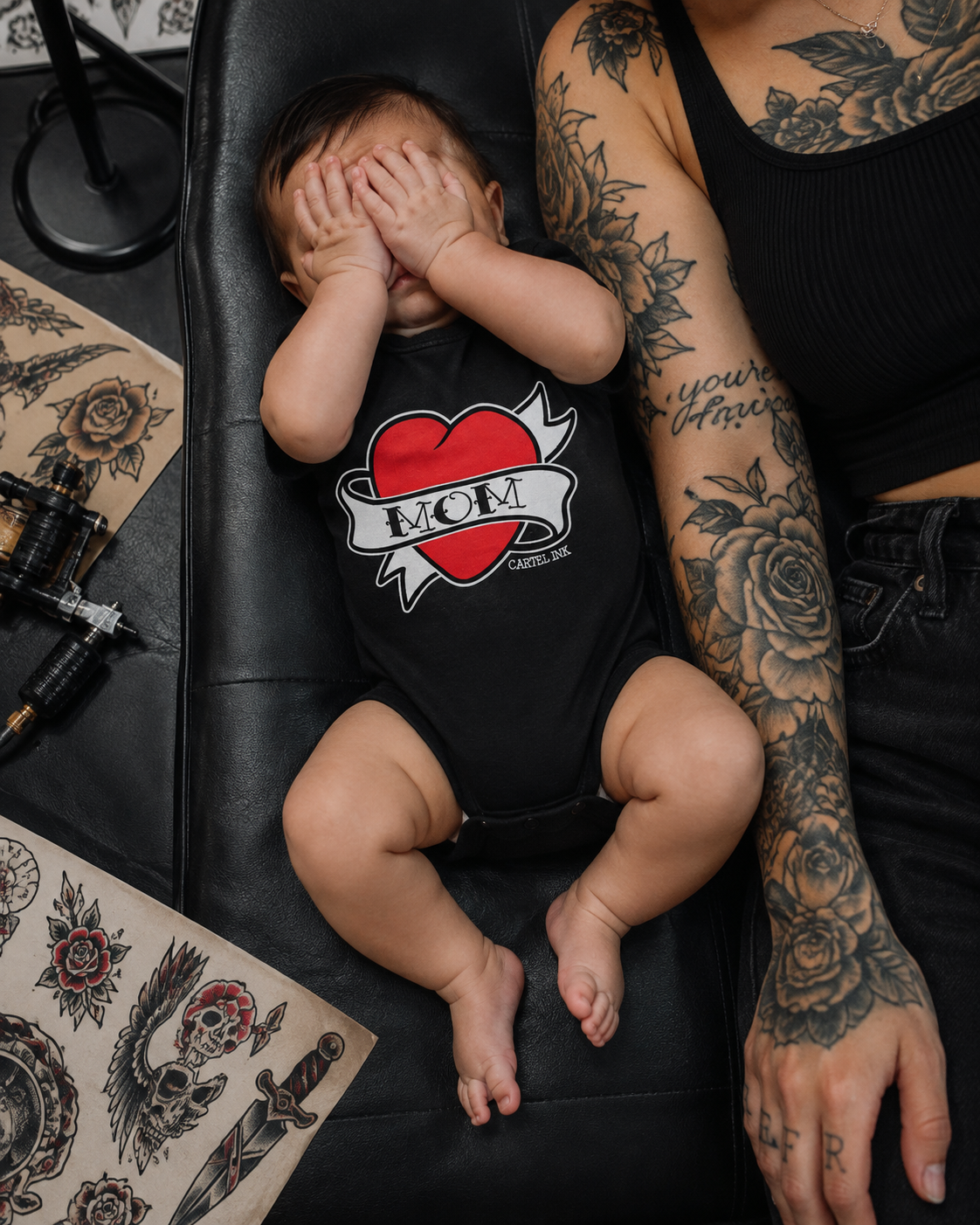 Mom Tattoo Onesie