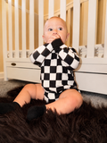 Pit Crew Checkered Bubble Romper