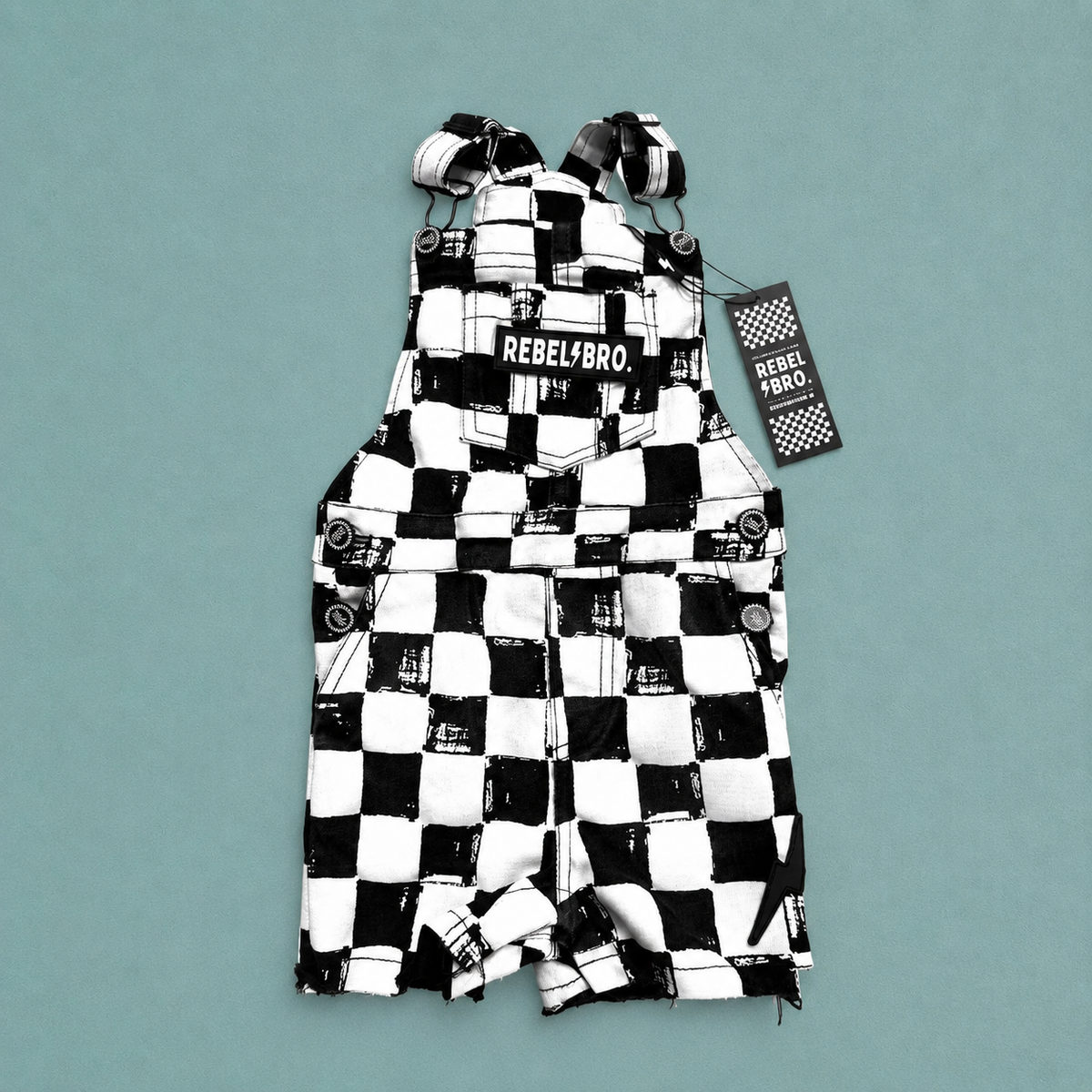 Checkered Flag Cutoff Overalls
