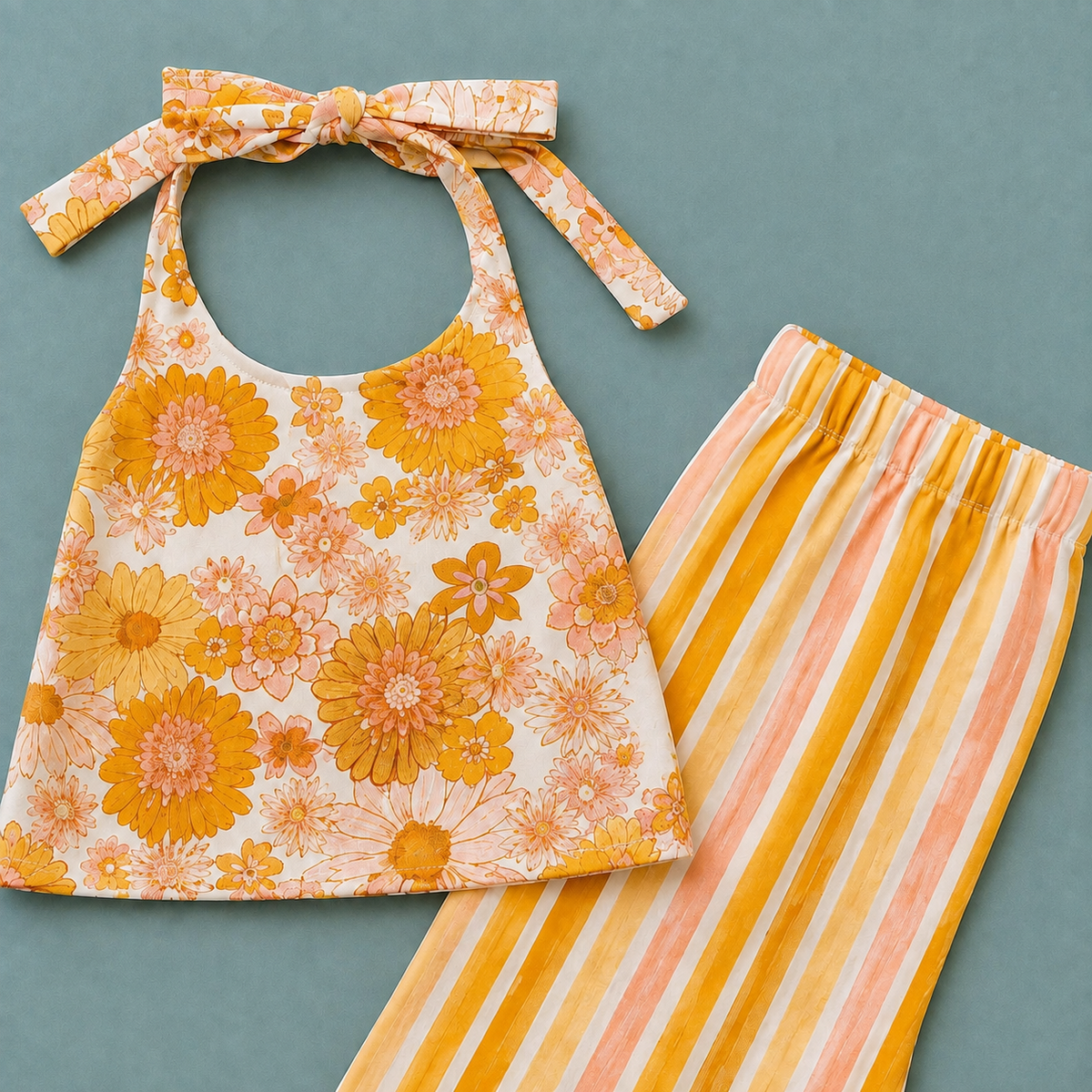 Golden Daisy Bell Bottom Set