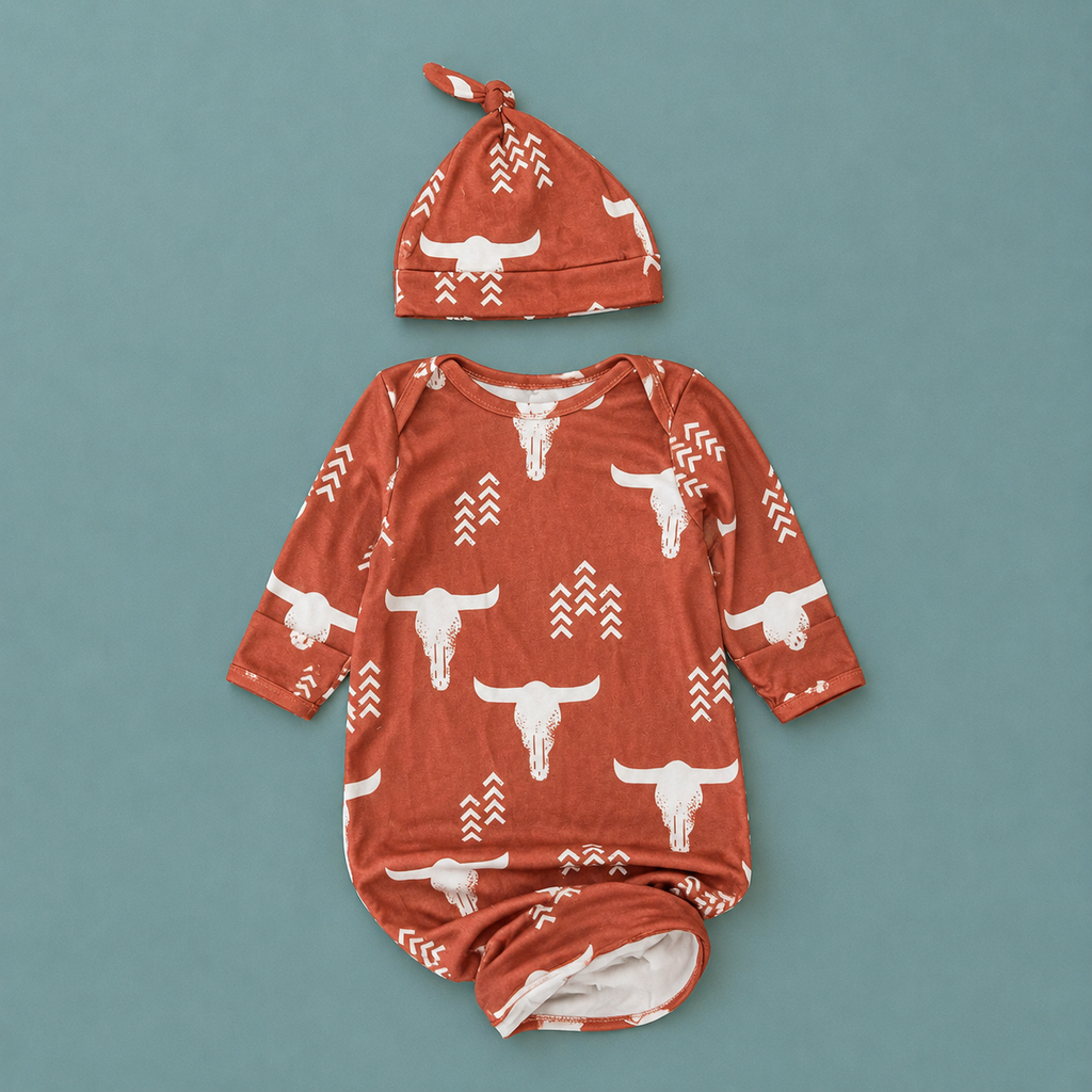 Rust Rider Gown Set - 3/9 mo