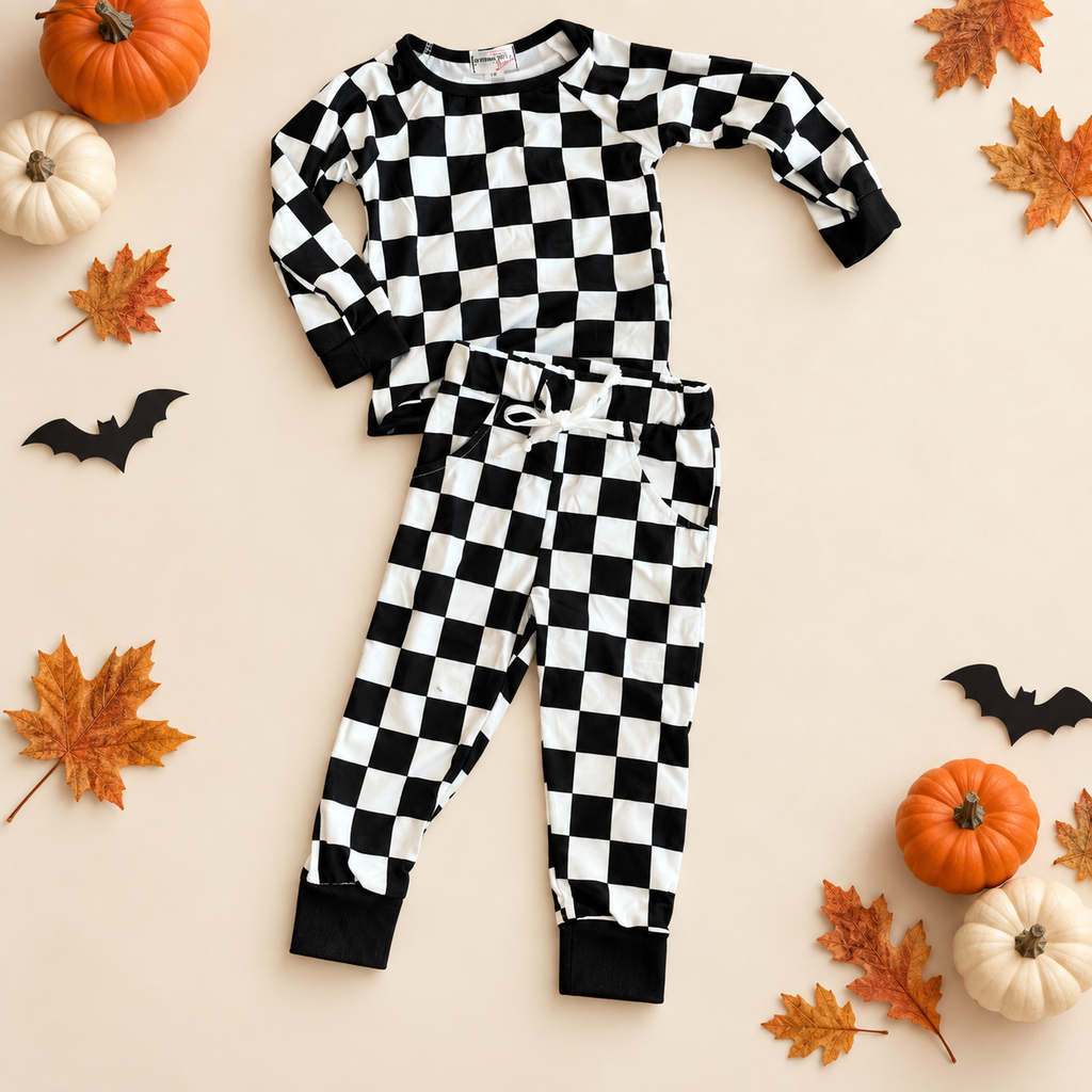 Finish Line Checkered Jogger Set