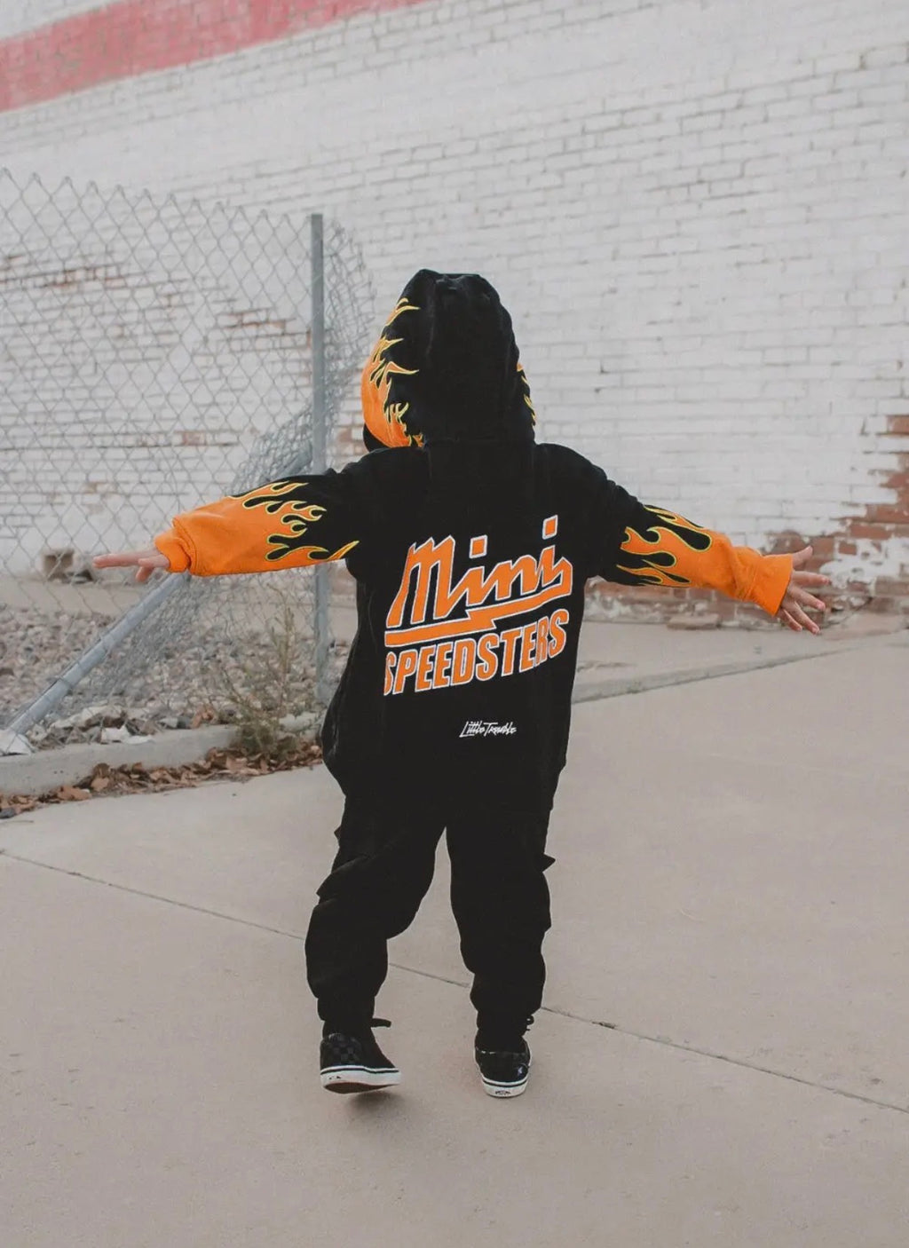 Orange flame kids hoodie