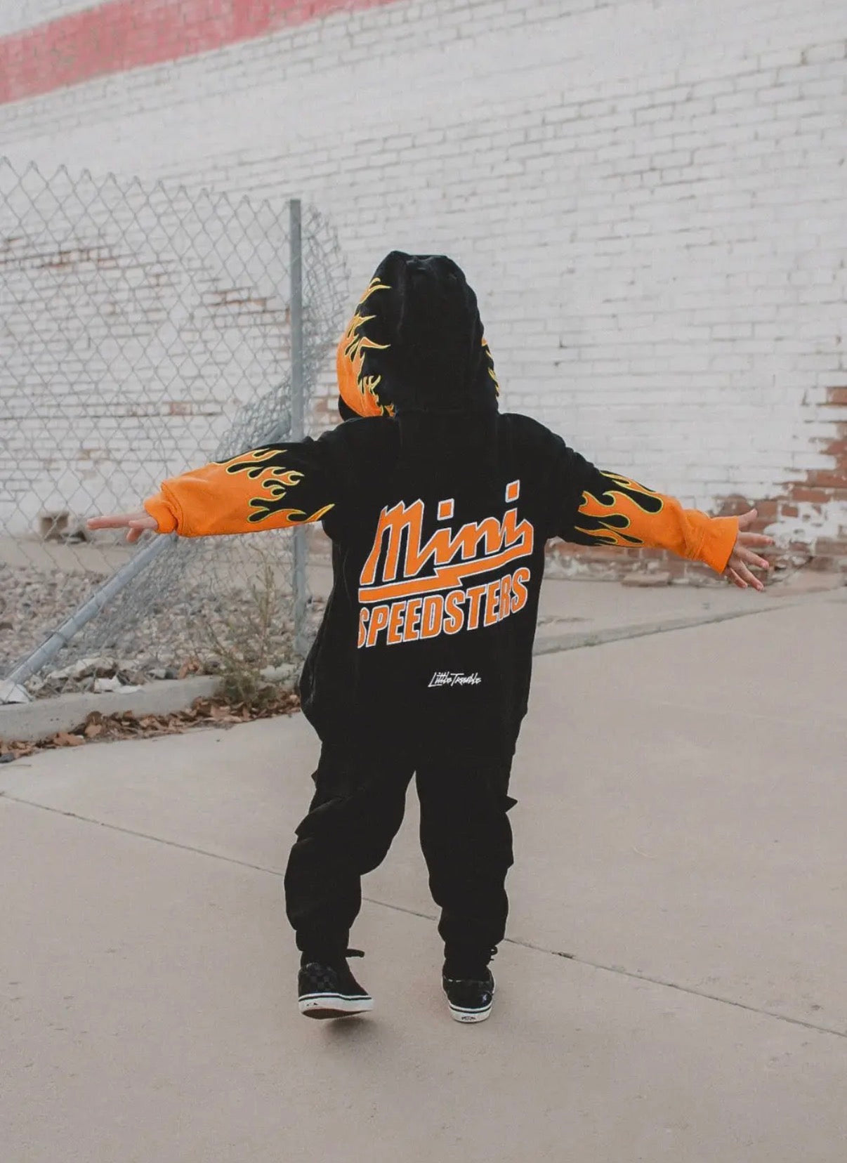Orange flame kids hoodie