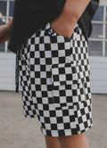 Checkered cargo shorts