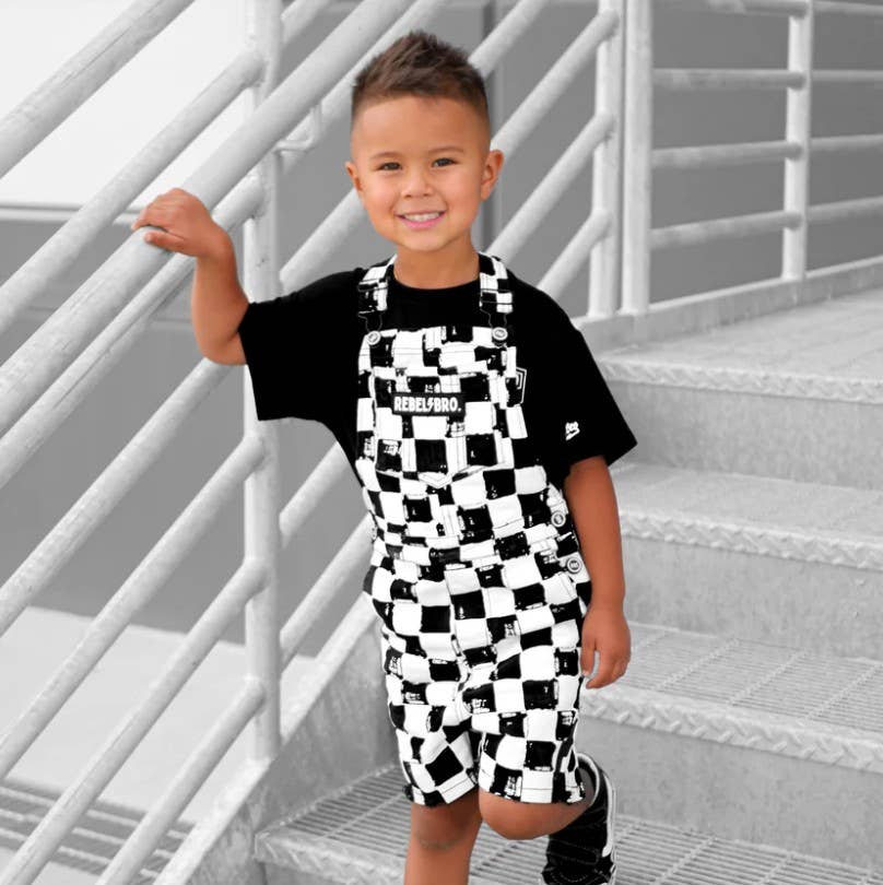 Checkered Flag Cutoff Overalls
