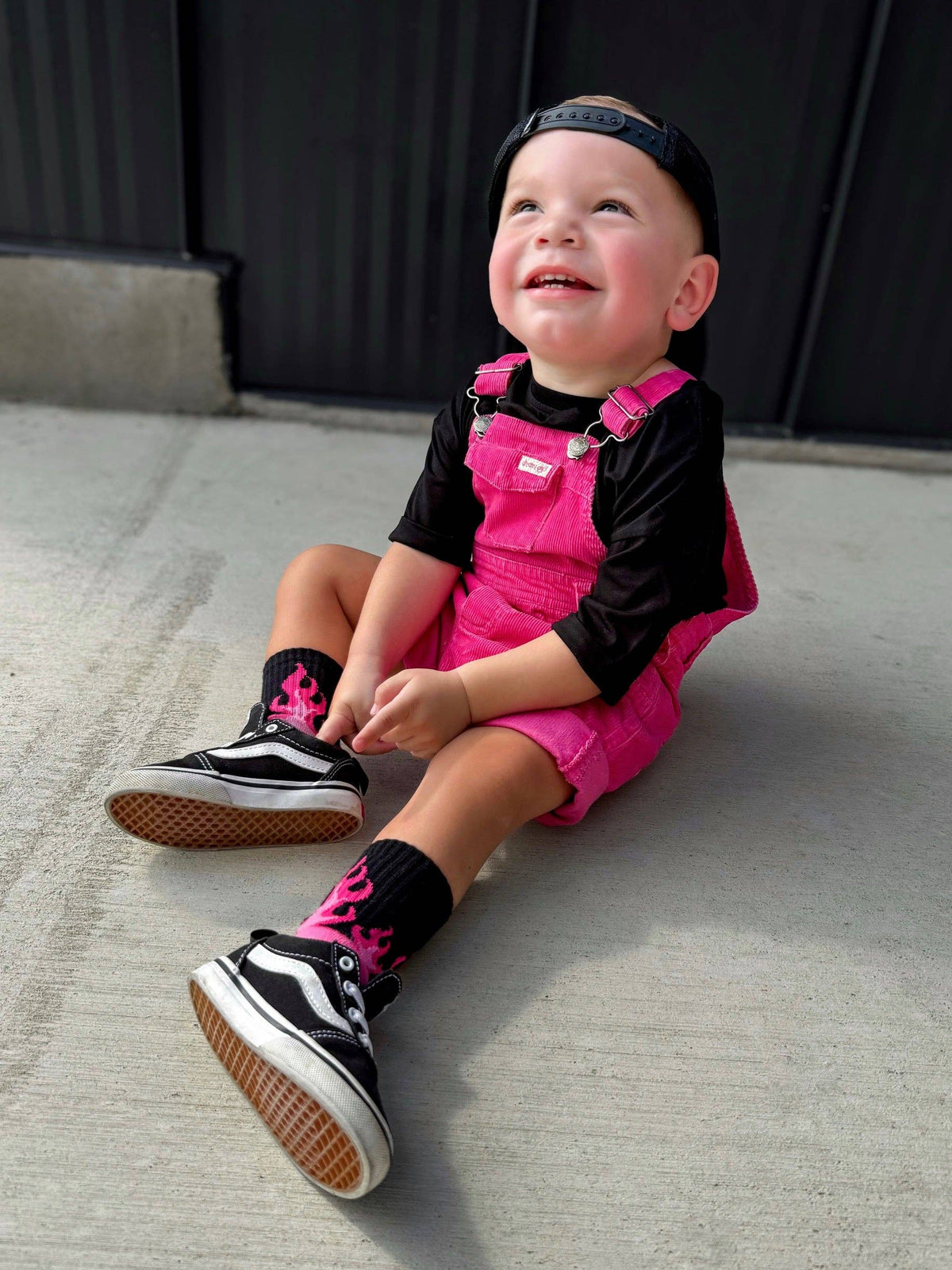 Full Throttle Pink Flame Socks