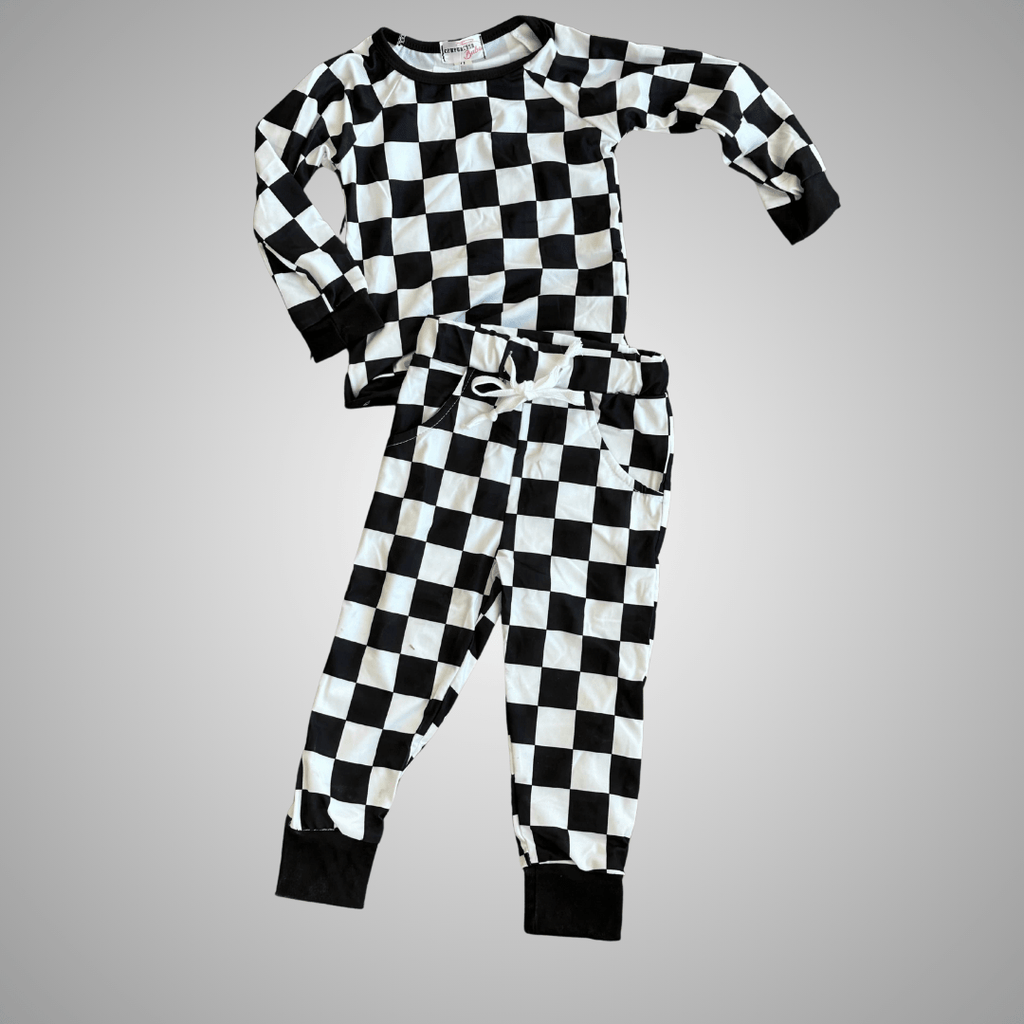 Finish Line Checkered Jogger Set