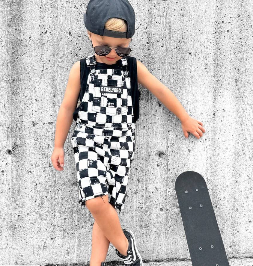 Checkered Flag Cutoff Overalls