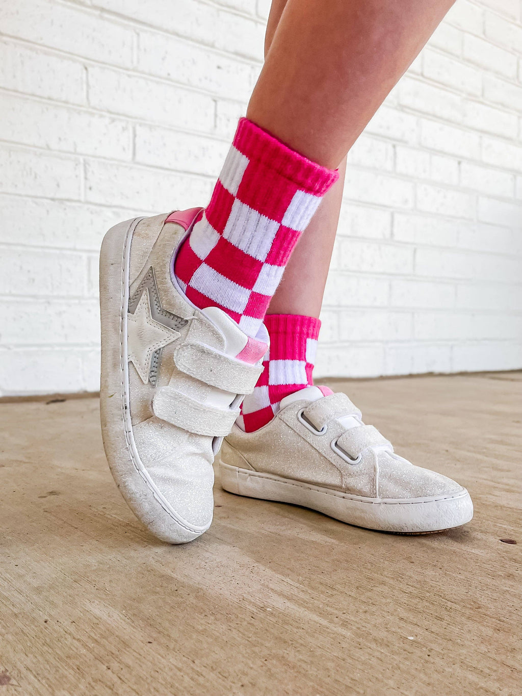 Hot Lap Checkered Crew Socks
