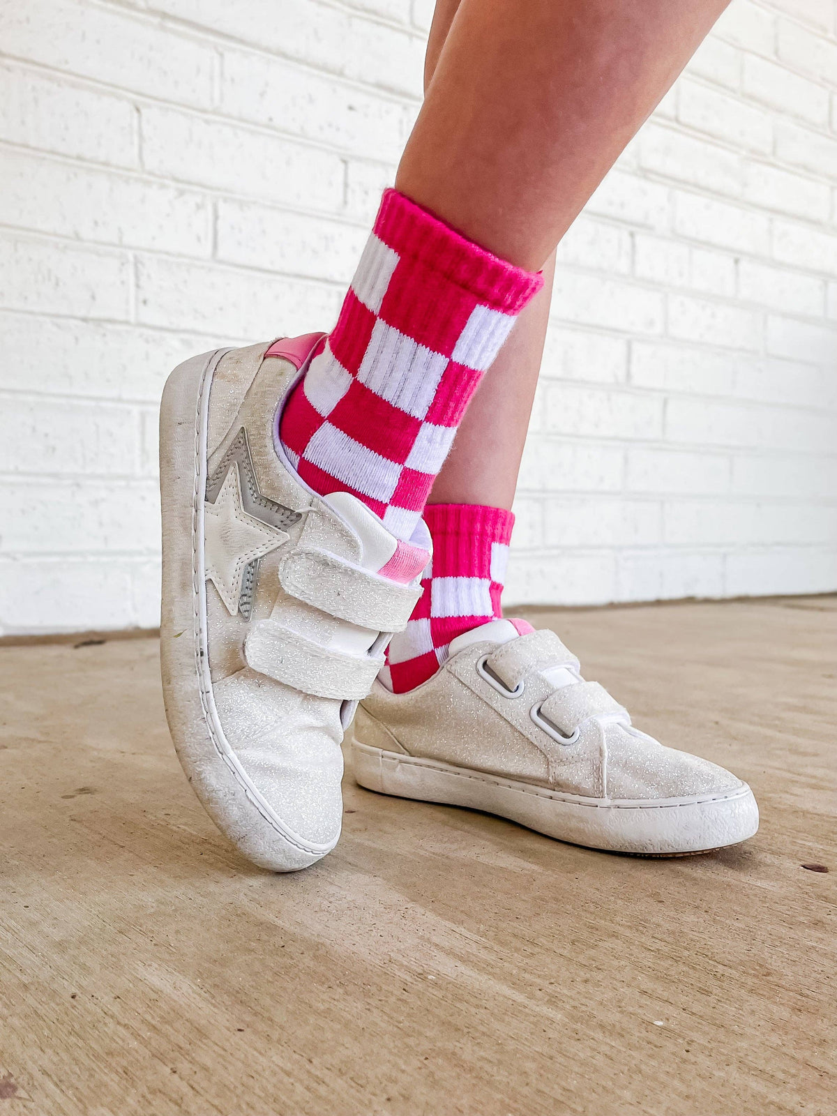 Hot Lap Checkered Crew Socks